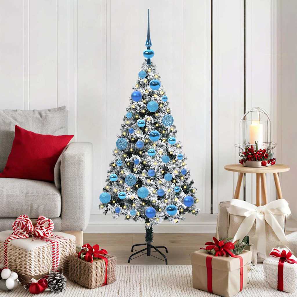 Künstlicher Weihnachtsbaum mit 150 LEDs mit Ständer Weiß 120 cm