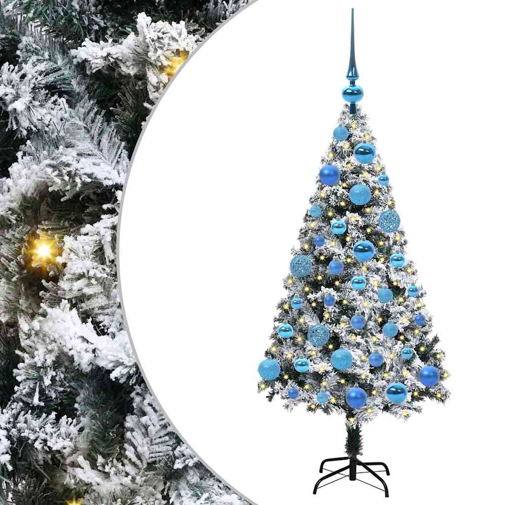 Künstlicher Weihnachtsbaum mit 150 LEDs mit Ständer Weiß 120 cm