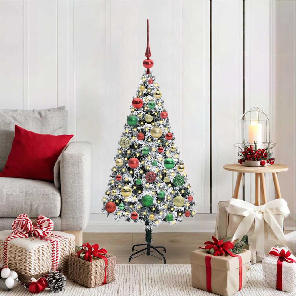 Künstlicher Weihnachtsbaum mit 150 LEDs mit Ständer Weiß 120 cm
