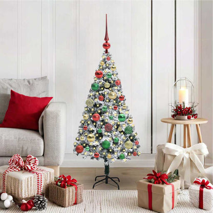 Künstlicher Weihnachtsbaum mit 150 LEDs mit Ständer Weiß 120 cm