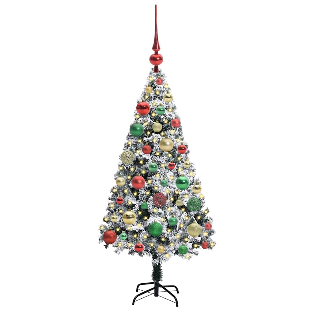 Künstlicher Weihnachtsbaum mit 150 LEDs mit Ständer Weiß 120 cm
