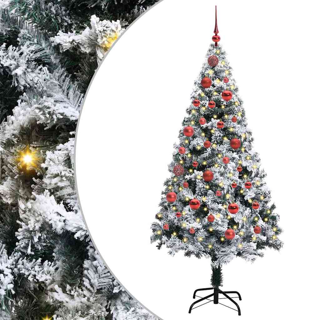 Künstlicher Weihnachtsbaum mit 150 LEDs mit Ständer Weiß 150 cm