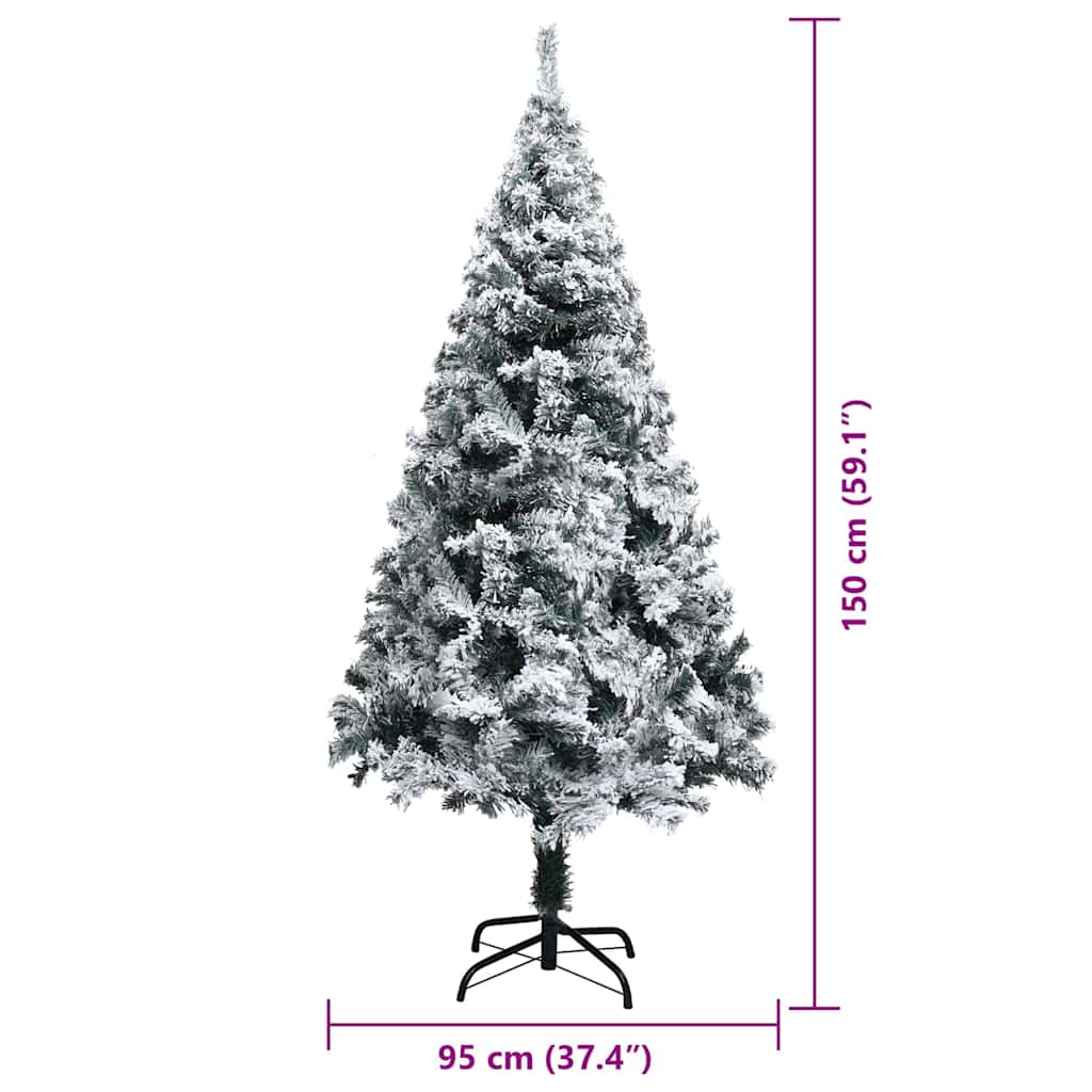 Künstlicher Weihnachtsbaum mit 150 LEDs mit Ständer Weiß 150 cm