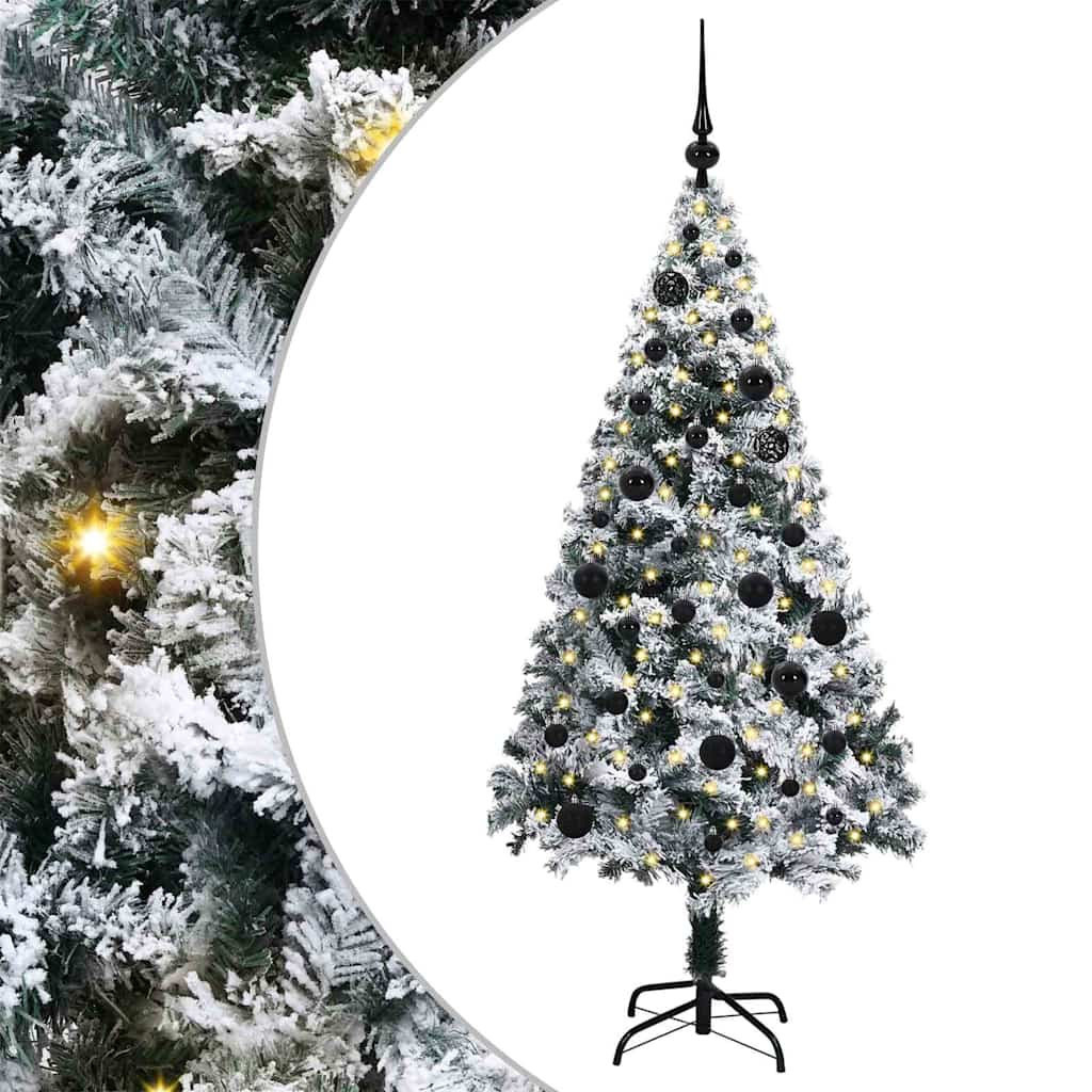 Künstlicher Weihnachtsbaum mit 150 LEDs mit Ständer Weiß 150 cm