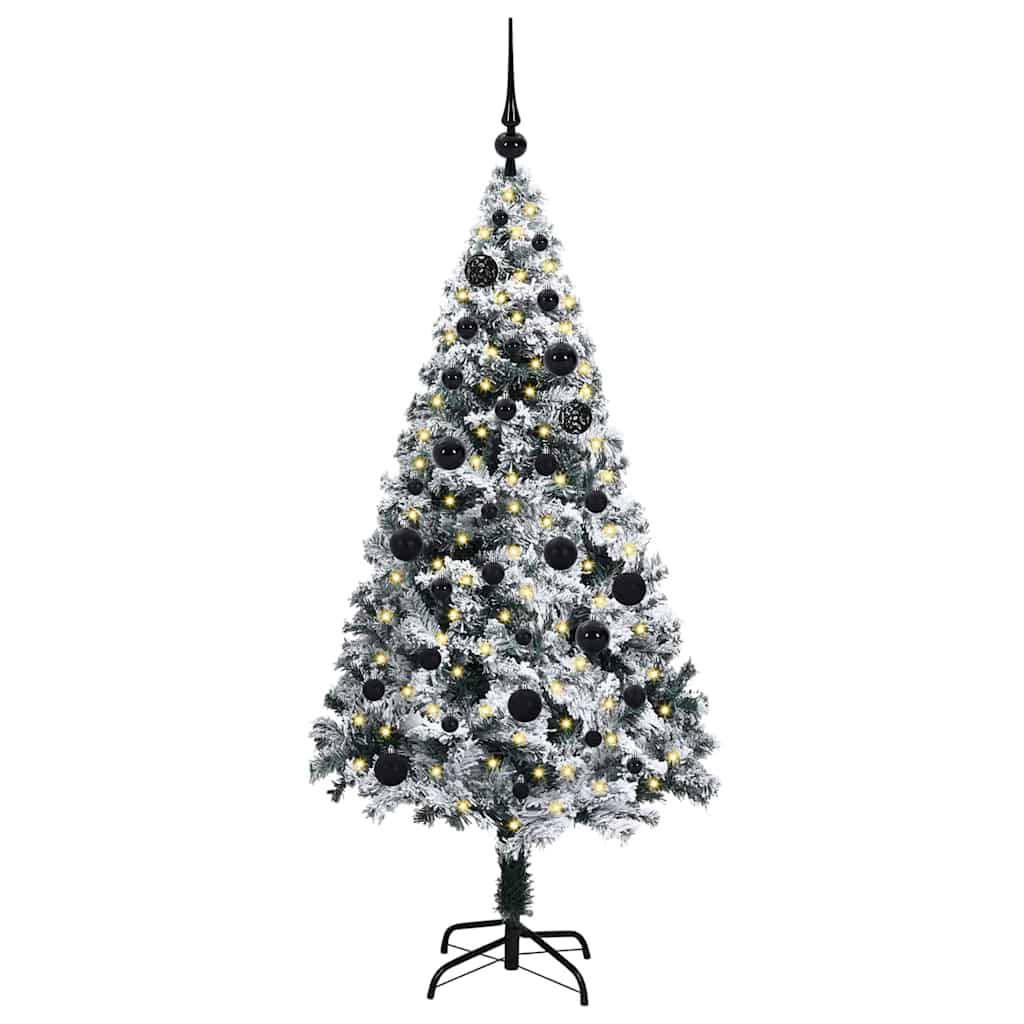 Künstlicher Weihnachtsbaum mit 150 LEDs mit Ständer Weiß 150 cm