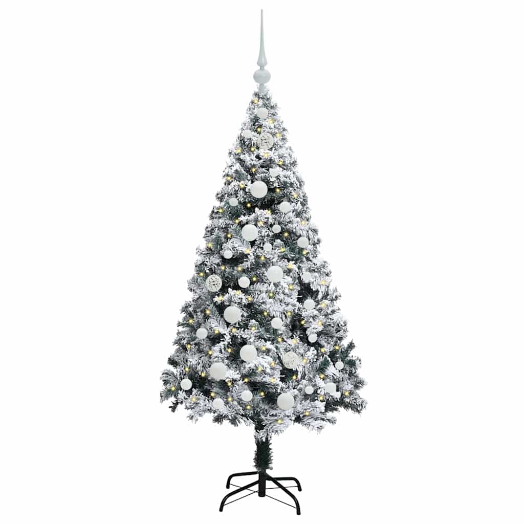 Künstlicher Weihnachtsbaum mit 150 LEDs mit Ständer Weiß 150 cm