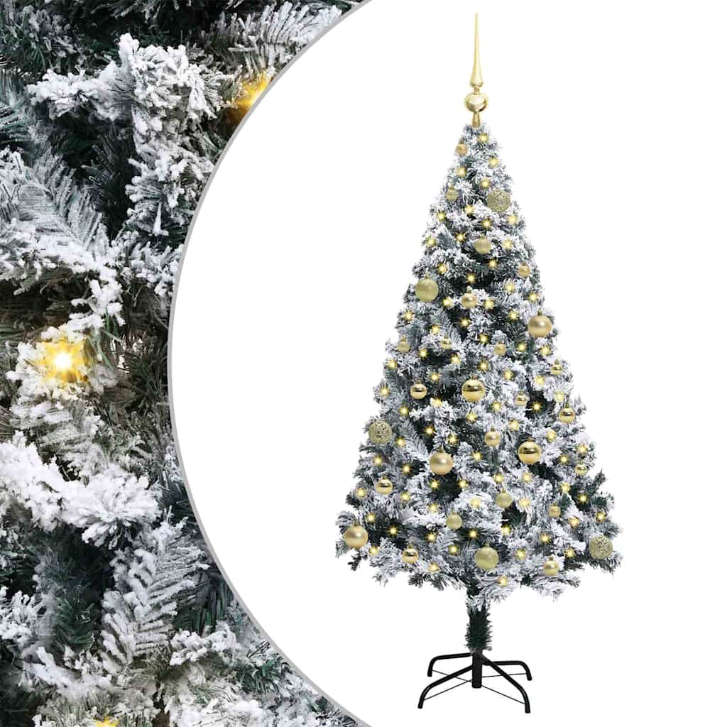 Künstlicher Weihnachtsbaum mit 150 LEDs mit Ständer Weiß 150 cm