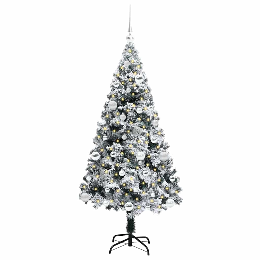 Künstlicher Weihnachtsbaum mit 150 LEDs mit Ständer Weiß 150 cm