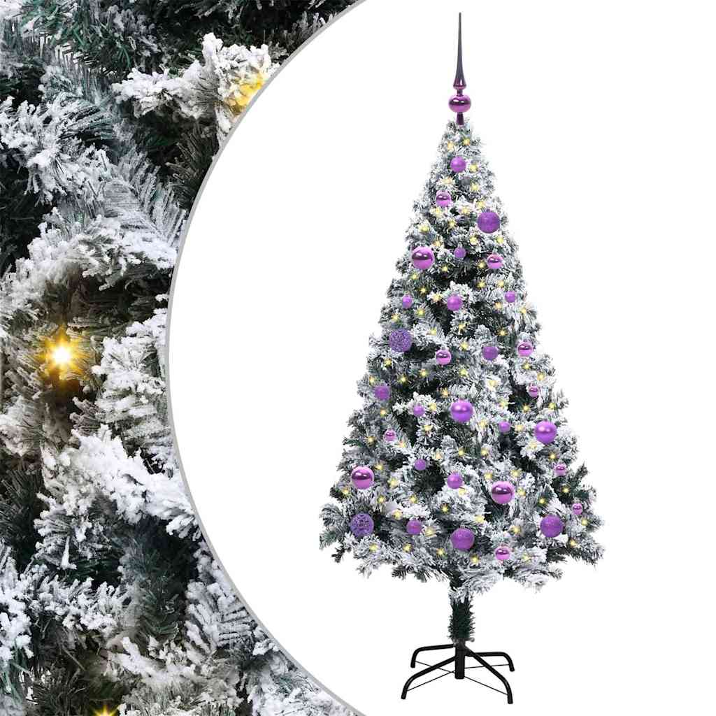 Künstlicher Weihnachtsbaum mit 150 LEDs mit Ständer Weiß 150 cm