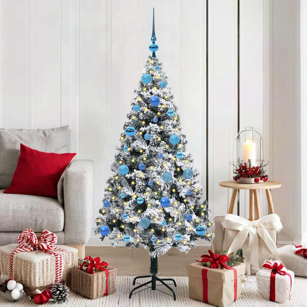 Künstlicher Weihnachtsbaum mit 150 LEDs mit Ständer Weiß 150 cm