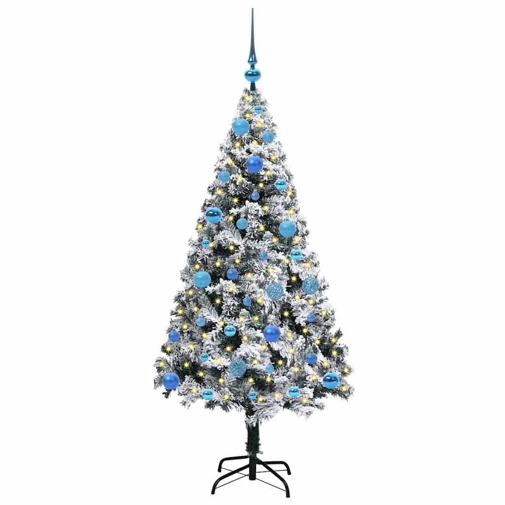 Künstlicher Weihnachtsbaum mit 150 LEDs mit Ständer Weiß 150 cm
