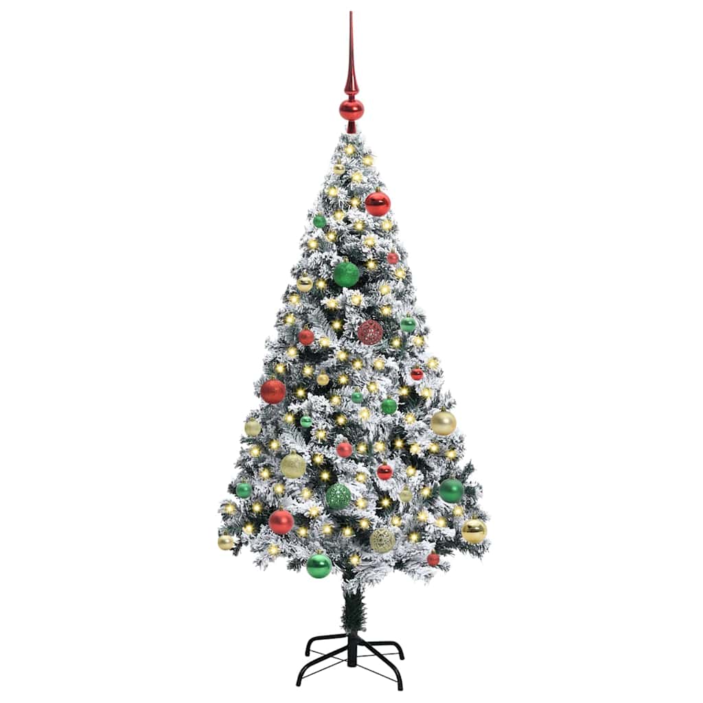 Künstlicher Weihnachtsbaum mit 150 LEDs mit Ständer Weiß 150 cm