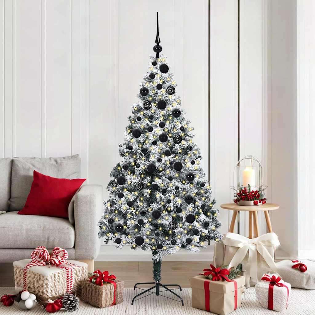 Künstlicher Weihnachtsbaum mit 300 LEDs mit Ständer Weiß 180 cm