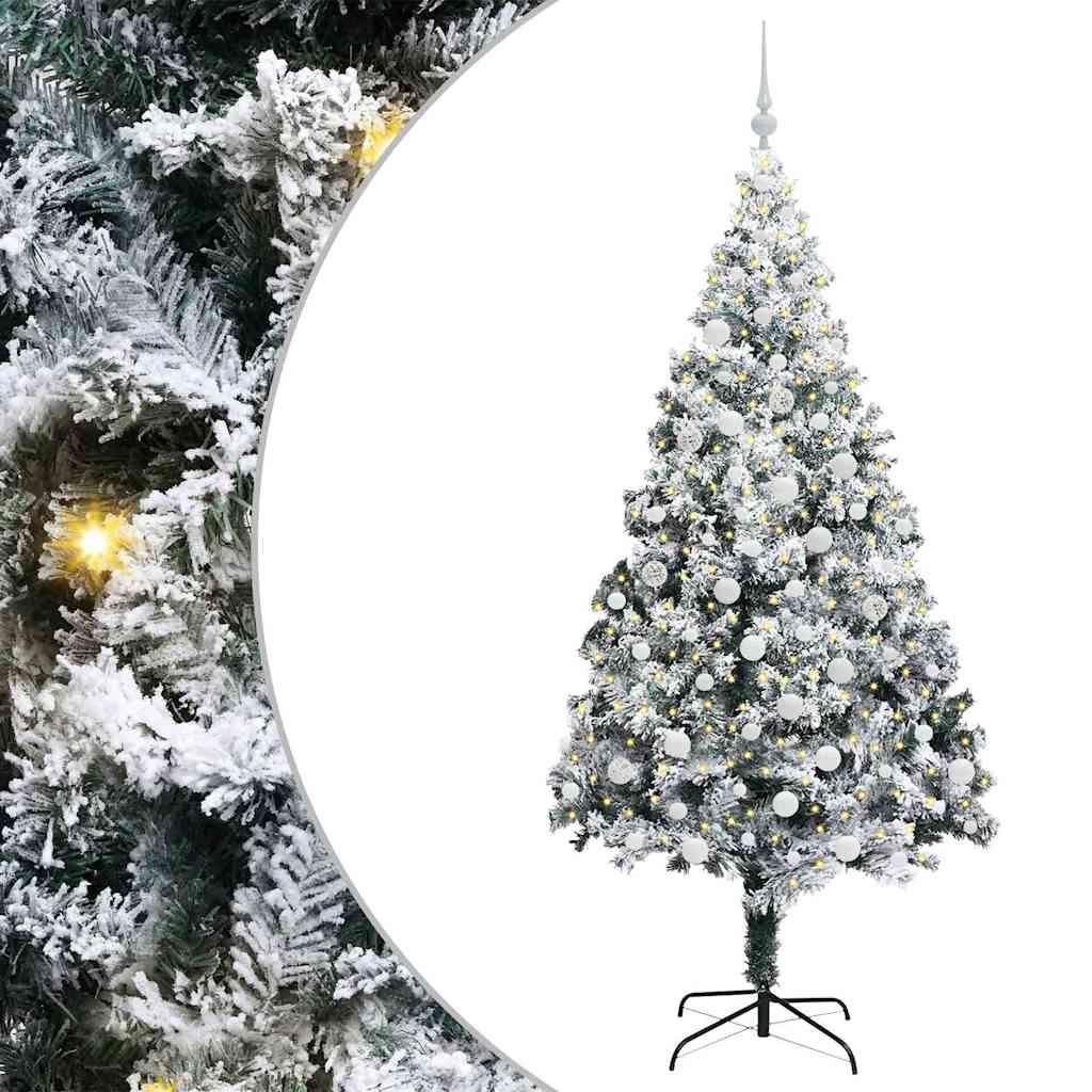 Künstlicher Weihnachtsbaum mit 300 LEDs mit Ständer Weiß 180 cm