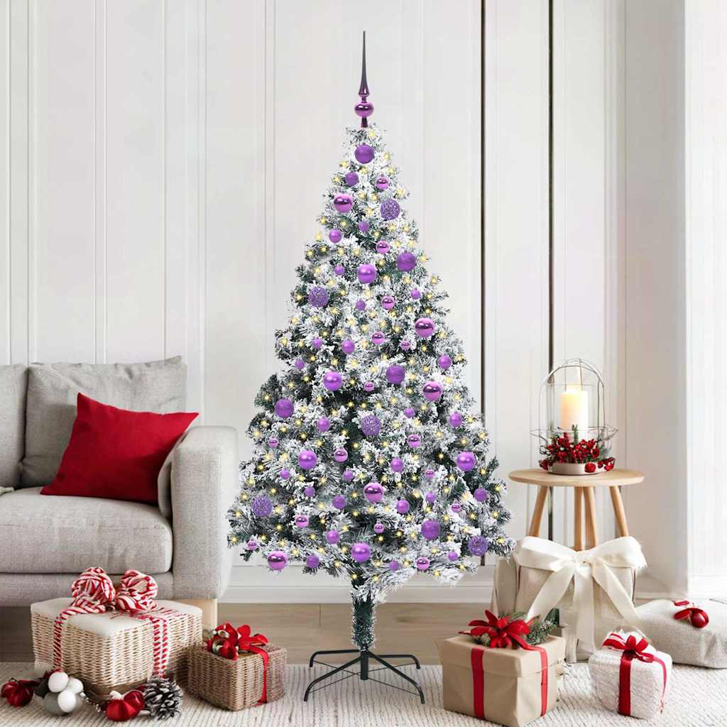 Künstlicher Weihnachtsbaum mit 300 LEDs mit Ständer Weiß 180 cm