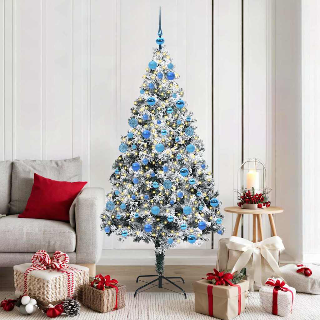 Künstlicher Weihnachtsbaum mit 300 LEDs mit Ständer Weiß 180 cm
