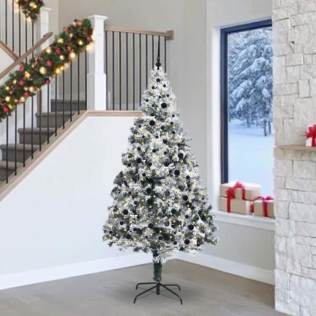 Künstlicher Weihnachtsbaum mit 300 LEDs mit Ständer Weiß 240 cm