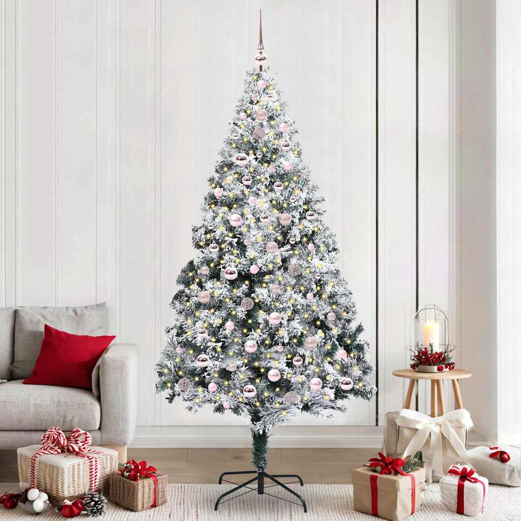Künstlicher Weihnachtsbaum mit 300 LEDs mit Ständer Weiß 240 cm