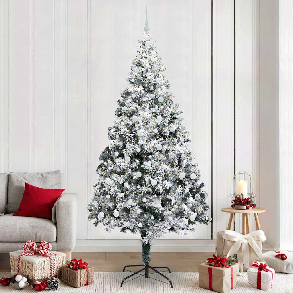 Künstlicher Weihnachtsbaum mit 300 LEDs mit Ständer Weiß 240 cm
