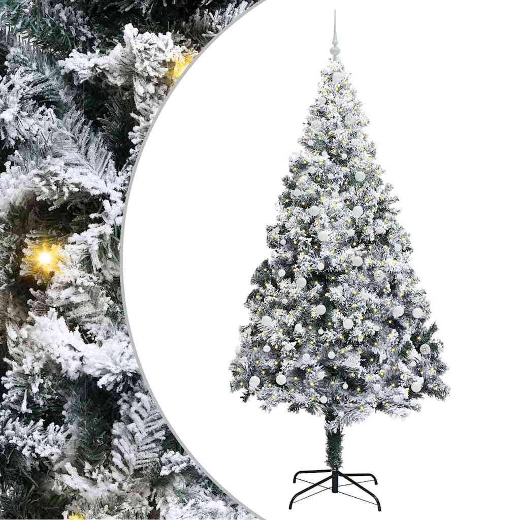 Künstlicher Weihnachtsbaum mit 300 LEDs mit Ständer Weiß 240 cm