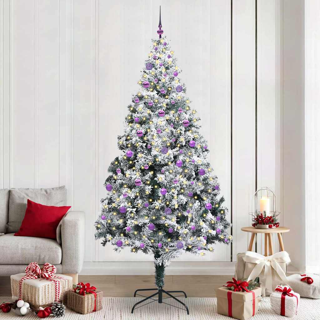 Künstlicher Weihnachtsbaum mit 300 LEDs mit Ständer Weiß 240 cm