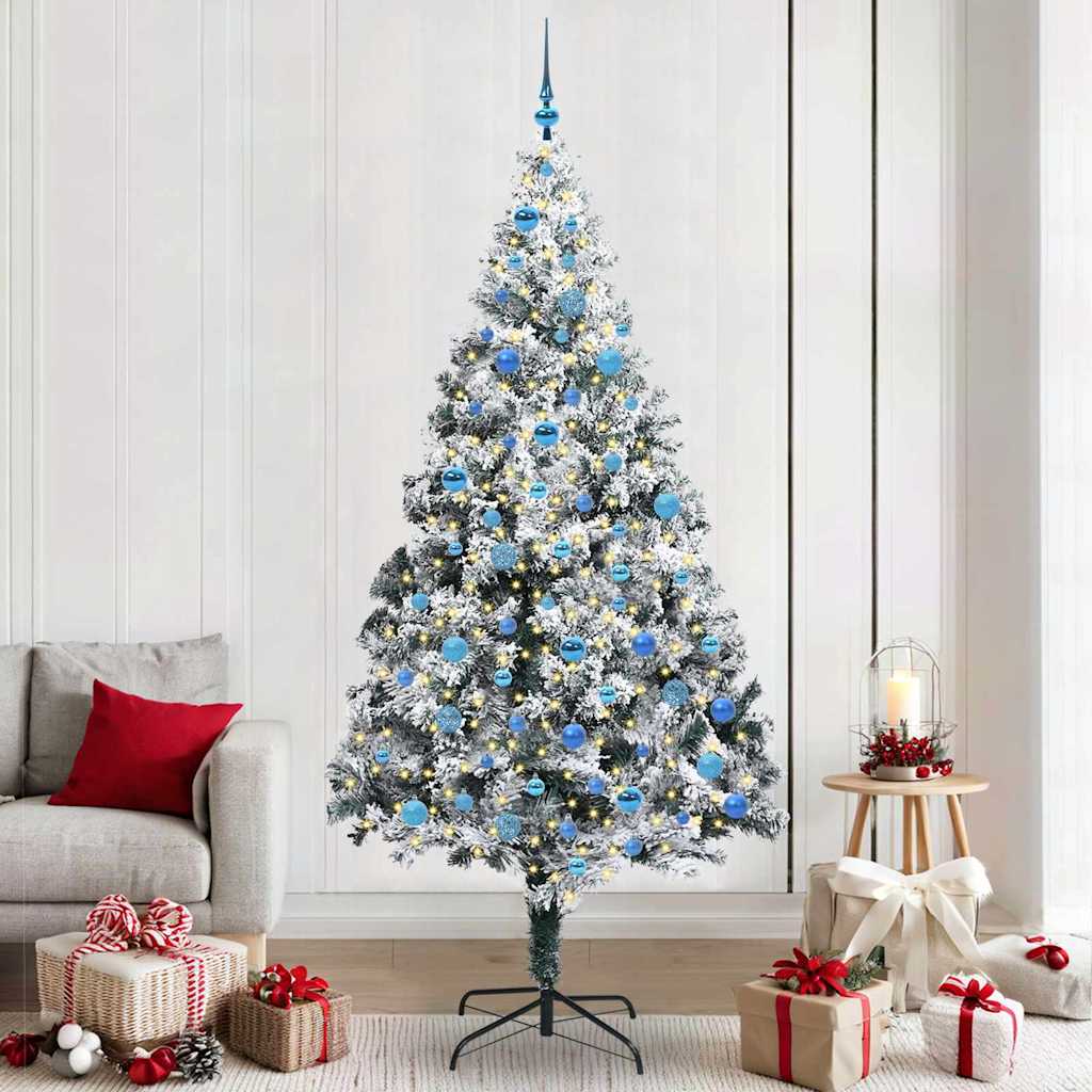 Künstlicher Weihnachtsbaum mit 300 LEDs mit Ständer Weiß 240 cm