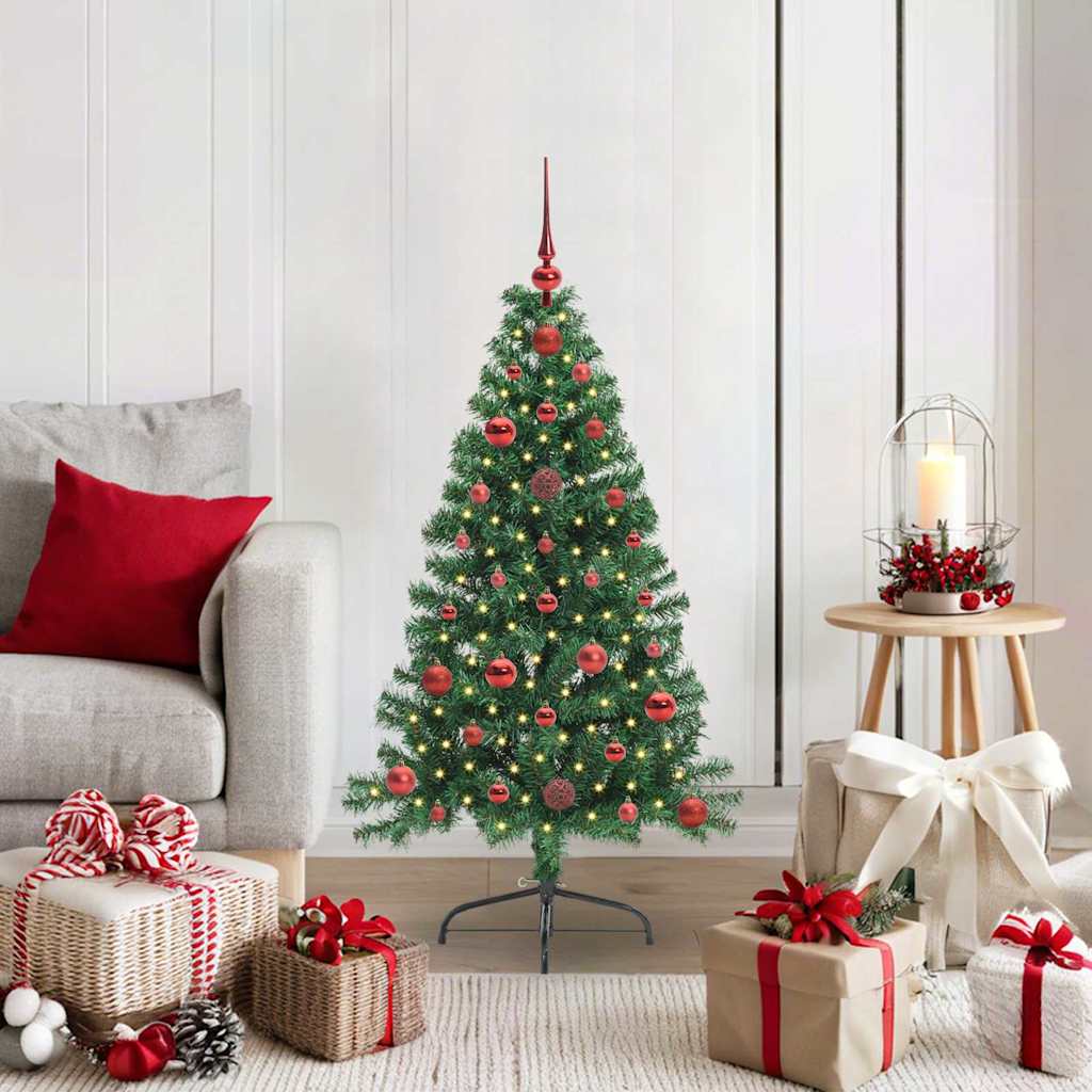 Künstlicher vorbeleuchteter Weihnachtsbaum Grün 120 cm PVC