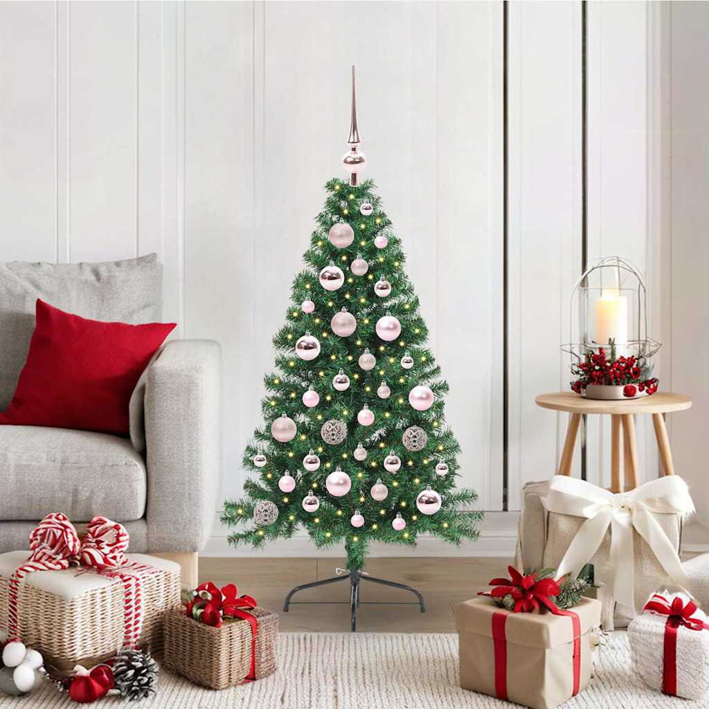 Künstlicher vorbeleuchteter Weihnachtsbaum Grün 120 cm PVC