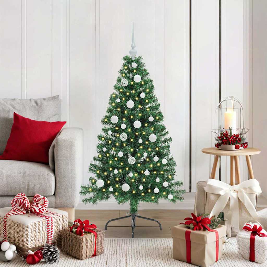 Künstlicher vorbeleuchteter Weihnachtsbaum Grün 120 cm PVC
