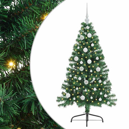 Künstlicher vorbeleuchteter Weihnachtsbaum Grün 120 cm PVC
