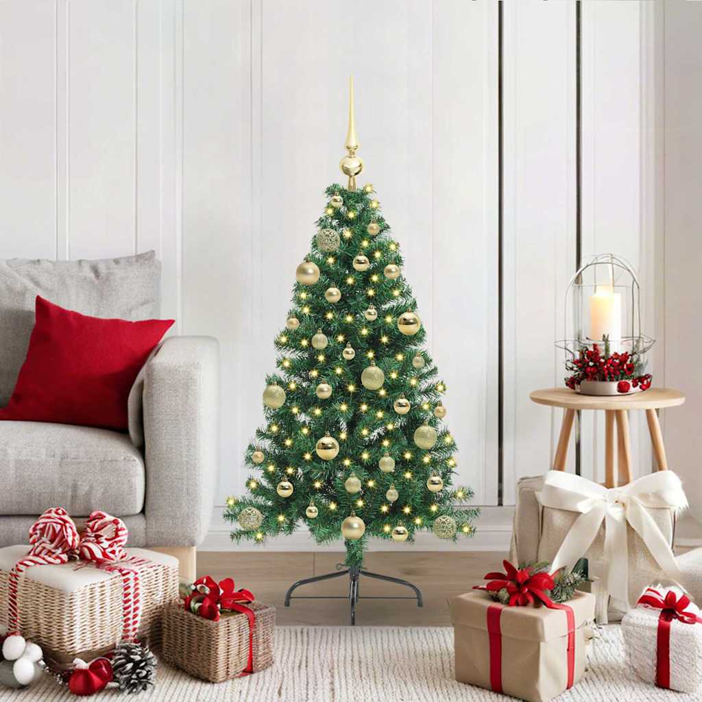 Künstlicher vorbeleuchteter Weihnachtsbaum Grün 120 cm PVC