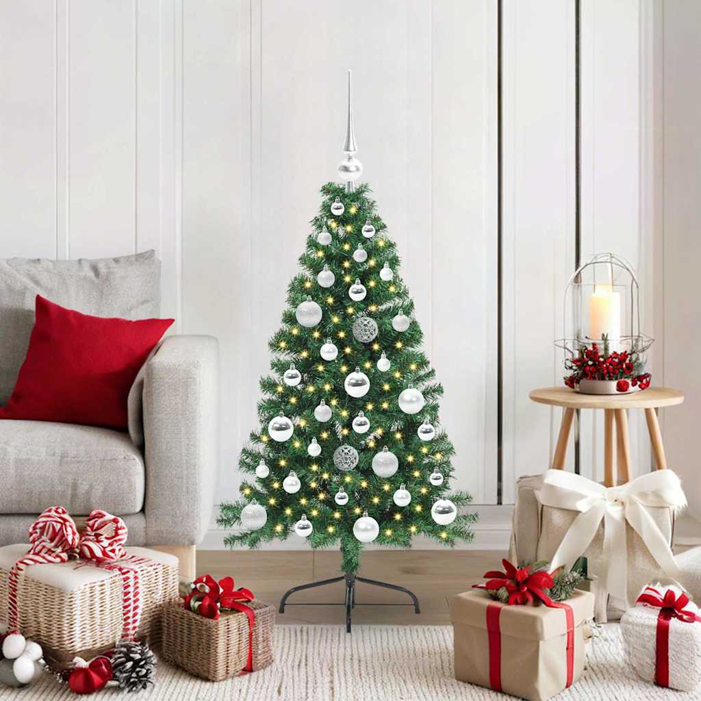 Künstlicher vorbeleuchteter Weihnachtsbaum Grün 120 cm PVC