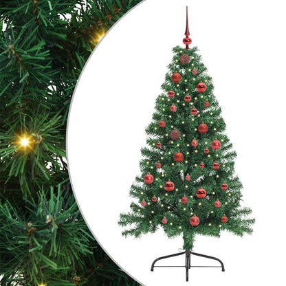 Künstlicher vorbeleuchteter Weihnachtsbaum Grün 150 cm PVC