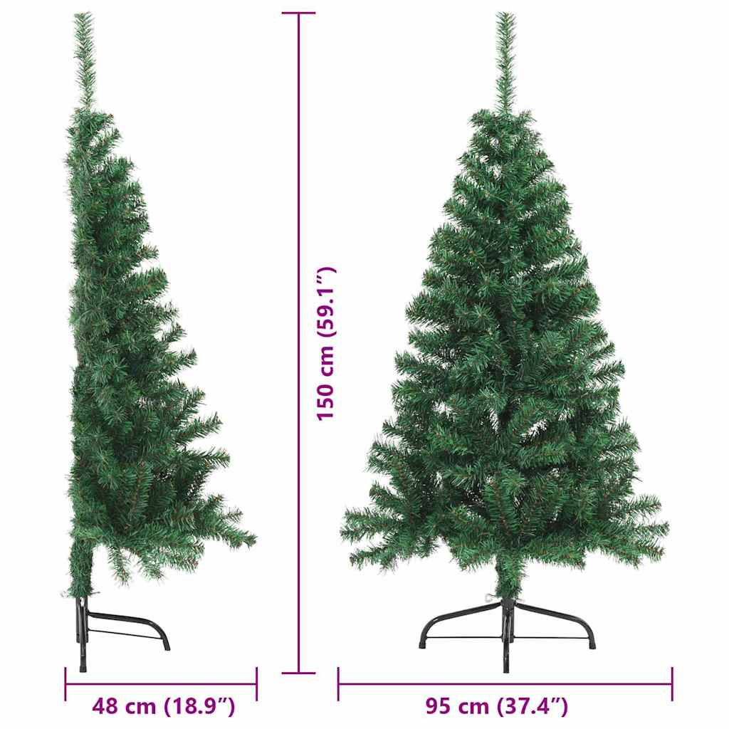 Künstlicher vorbeleuchteter Weihnachtsbaum Grün 150 cm PVC