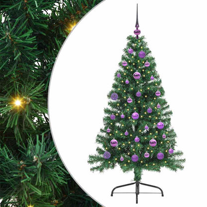 Künstlicher vorbeleuchteter Weihnachtsbaum Grün 150 cm PVC