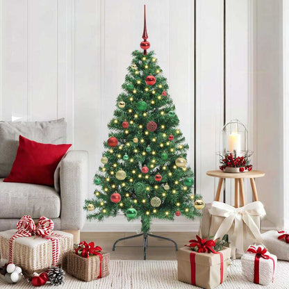 Künstlicher vorbeleuchteter Weihnachtsbaum Grün 150 cm PVC