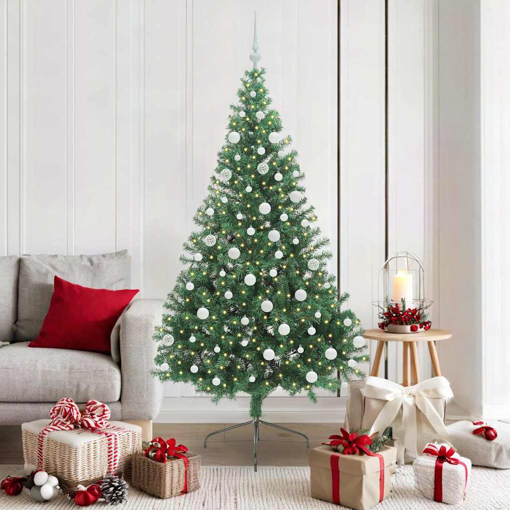 Künstlicher vorbeleuchteter Weihnachtsbaum Grün 180 cm PVC