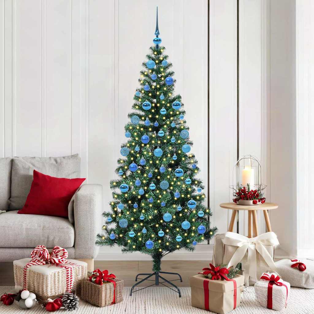 Künstlicher vorbeleuchteter Weihnachtsbaum Grün 180 cm PVC