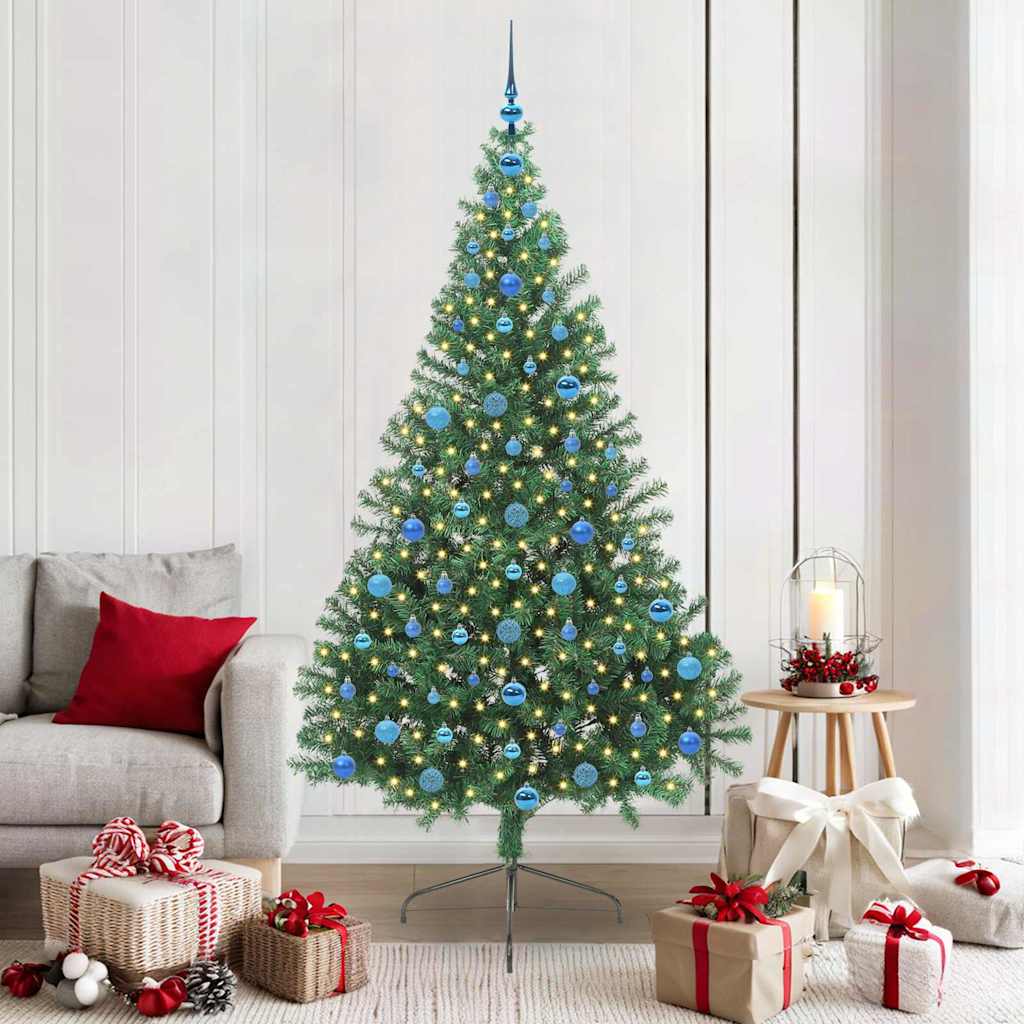 Künstlicher vorbeleuchteter Weihnachtsbaum Grün 210 cm PVC