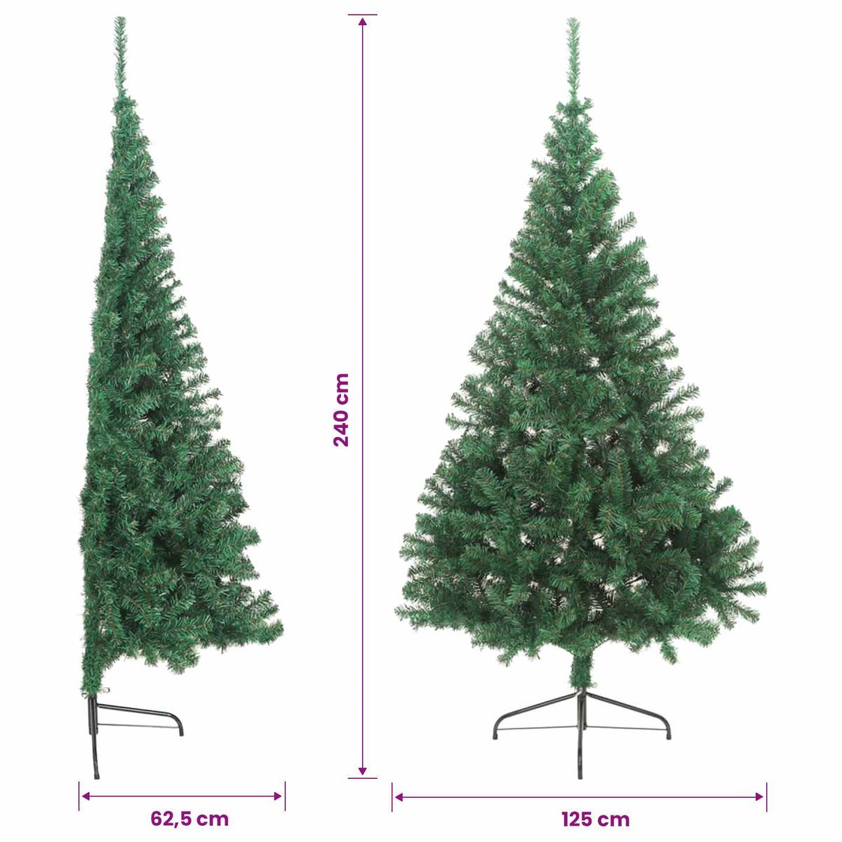 Künstlicher vorbeleuchteter Weihnachtsbaum Grün 240 cm PVC