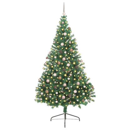 Künstlicher vorbeleuchteter Weihnachtsbaum Grün 240 cm PVC