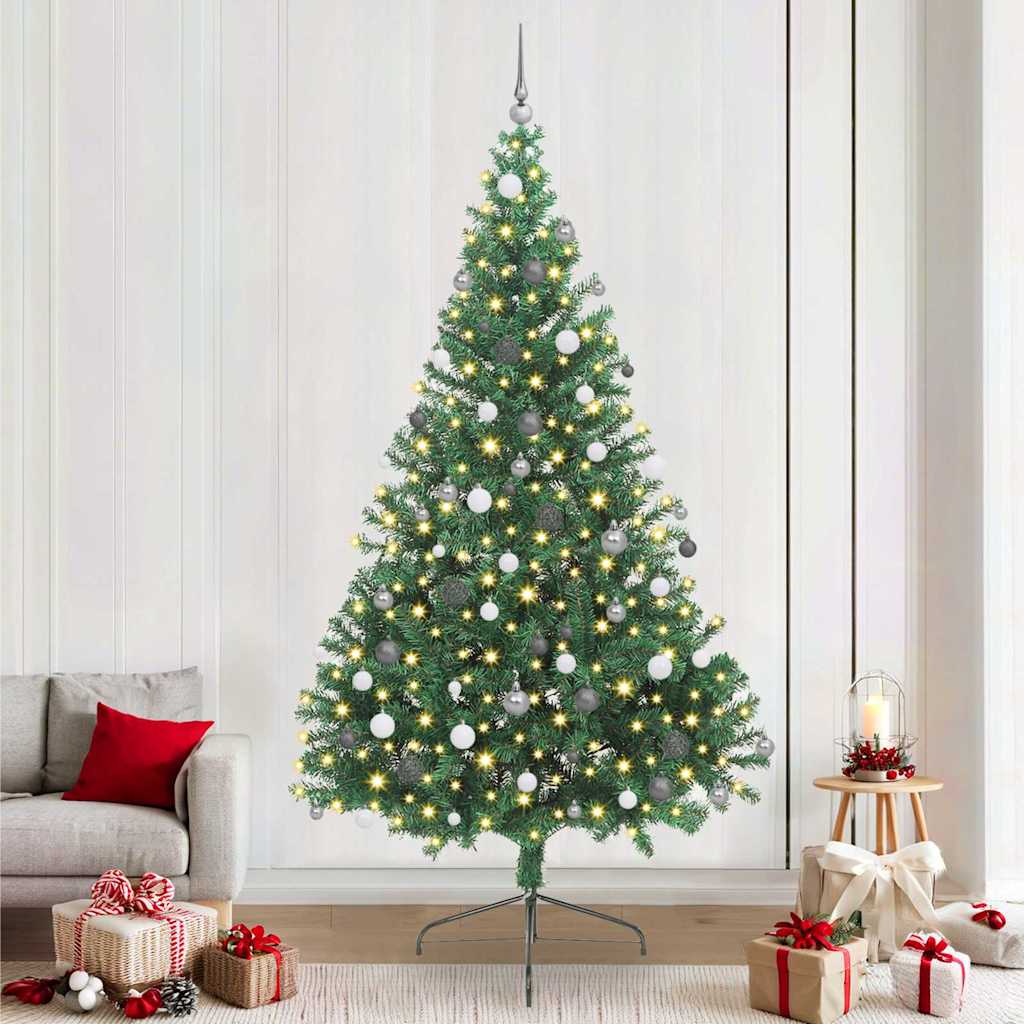 Künstlicher vorbeleuchteter Weihnachtsbaum Grün 240 cm PVC