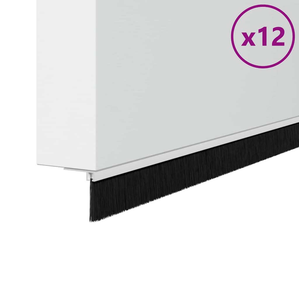 Aufsteck Türbürstendichtungen 12 Stk. 100 cm Aluminiumlegierung
