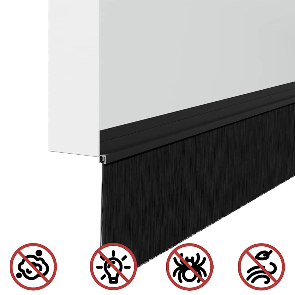 Self-adhesive Door Brush Seals 6 stk. 100 cm Aluminiumlegierung