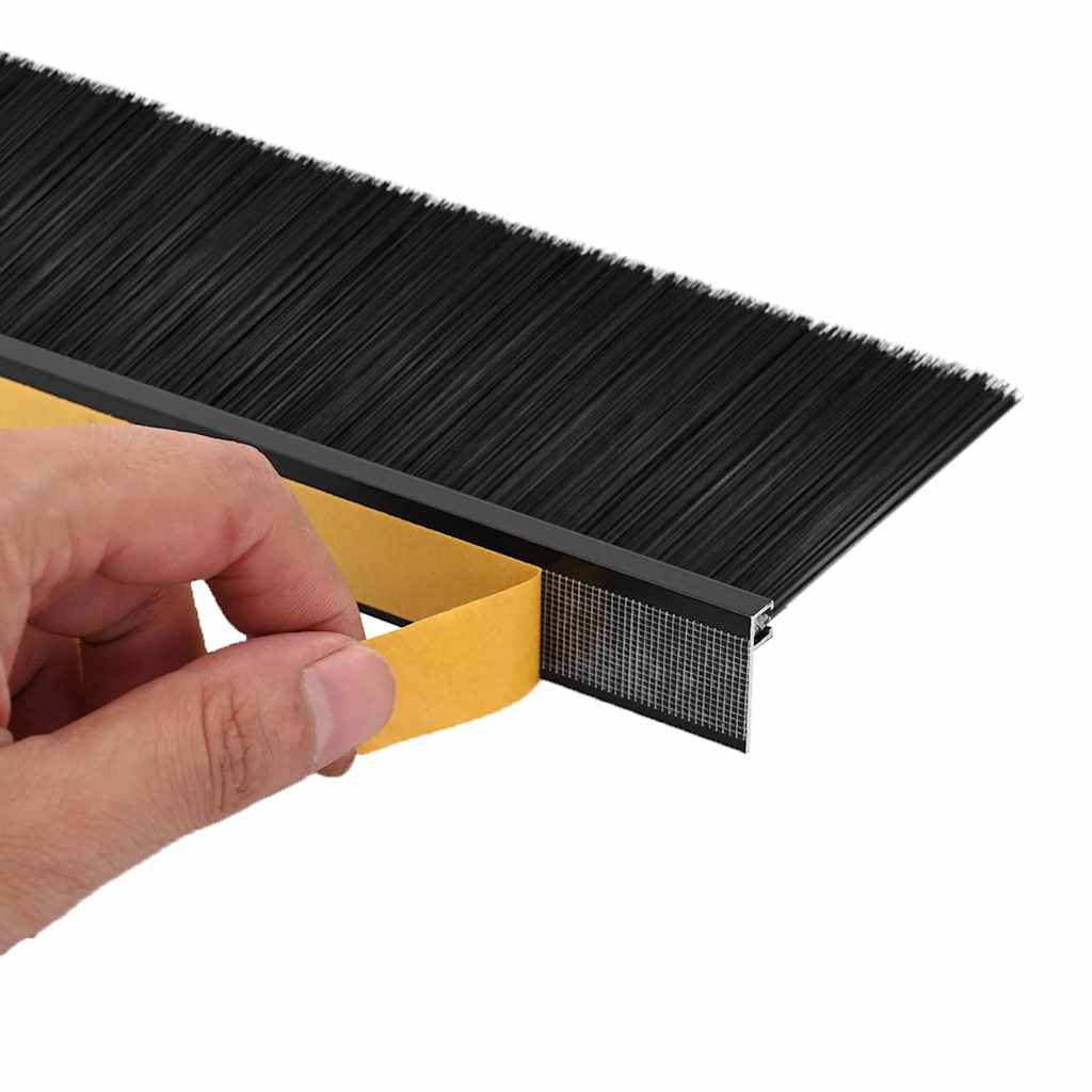 Selbstklebende Türbürstendichtungen 6 Stk. Schwarz 100 cm