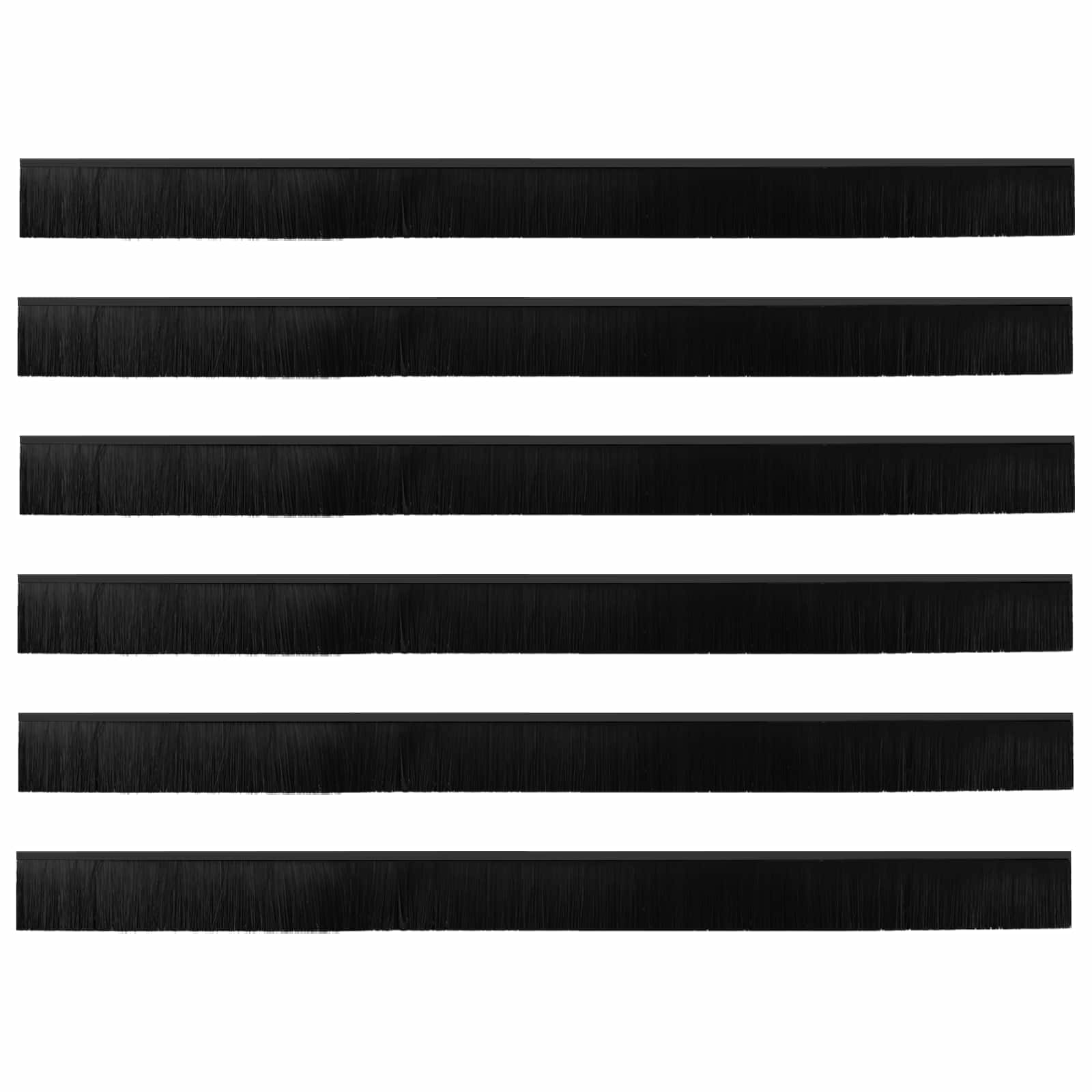 Selbstklebende Türbürstendichtungen 6 Stk. Schwarz 100 cm