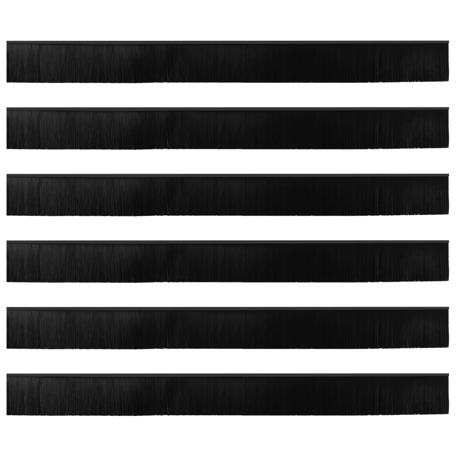 Selbstklebende Türbürstendichtungen 6 Stk. Schwarz 100 cm