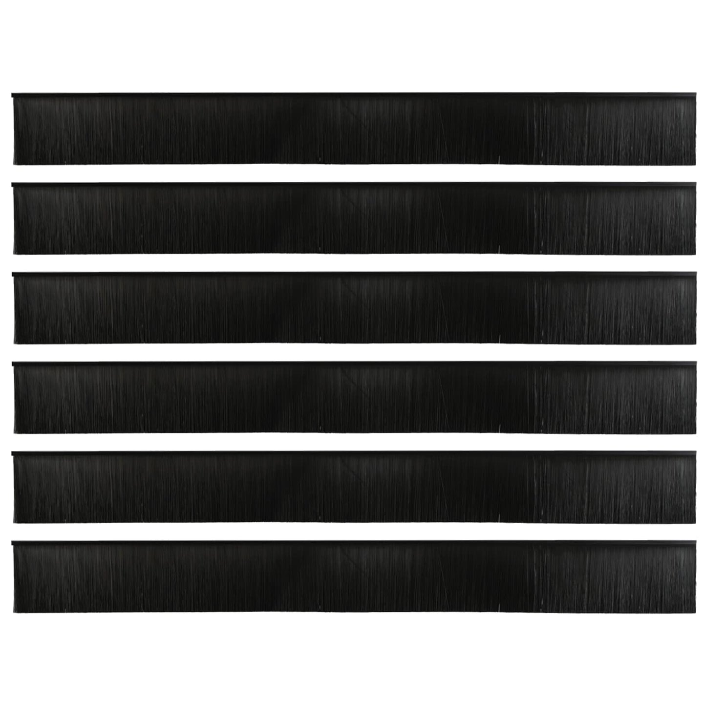 Selbstklebende Türbürstendichtungen 6 Stk. Schwarz 100 cm