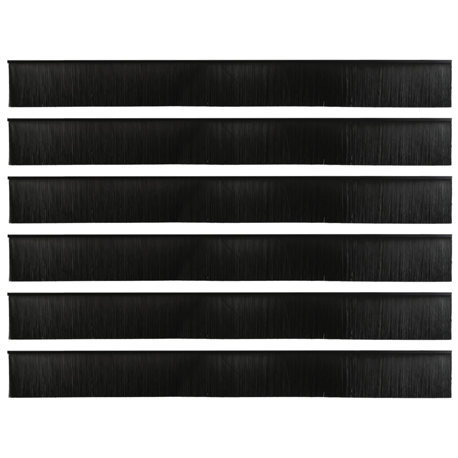 Selbstklebende Türbürstendichtungen 6 Stk. Schwarz 100 cm