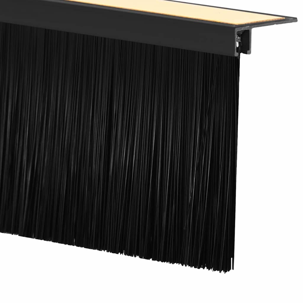 Selbstklebende Türbürstendichtungen 12 Stk. Schwarz 100 cm
